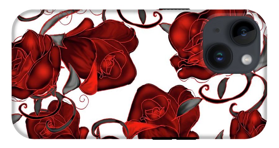 Red Roses on White - Phone Case