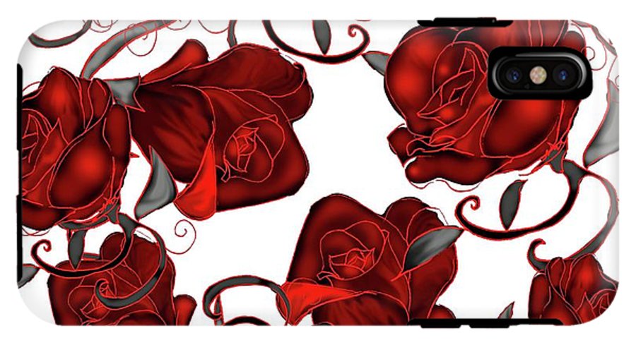 Red Roses on White - Phone Case
