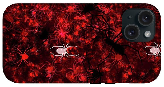 Red Spider Bokeh Pattern - Phone Case