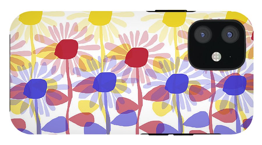 Red Yellow and Blue Sunflowers - Phone Case