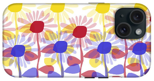 Red Yellow and Blue Sunflowers - Phone Case
