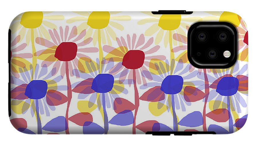Red Yellow and Blue Sunflowers - Phone Case