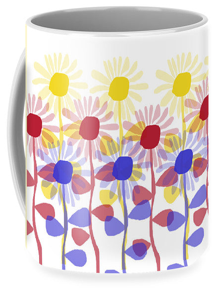 Red Yellow and Blue Sunflowers - Mug