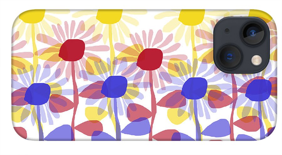 Red Yellow and Blue Sunflowers - Phone Case