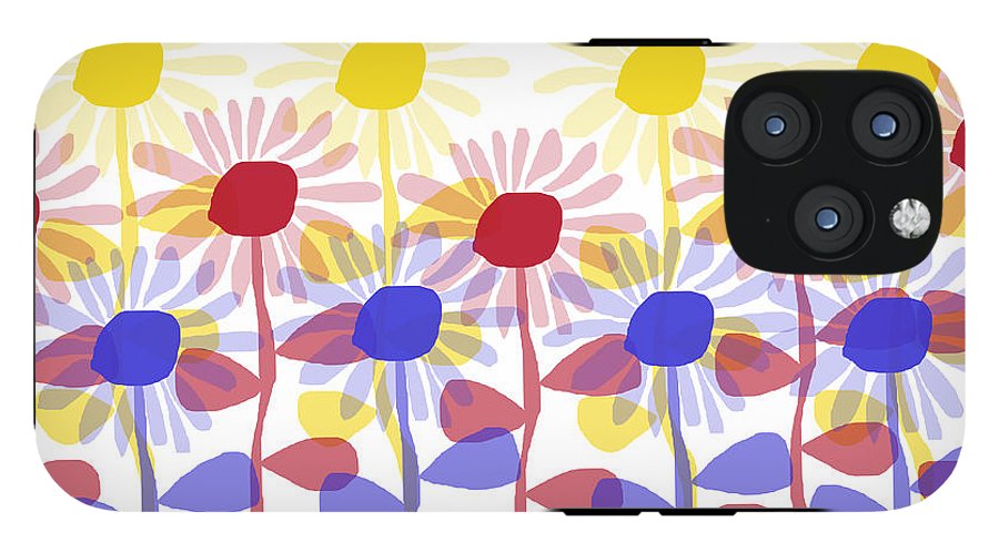 Red Yellow and Blue Sunflowers - Phone Case