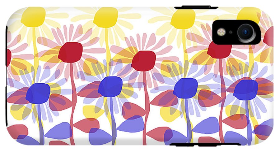 Red Yellow and Blue Sunflowers - Phone Case