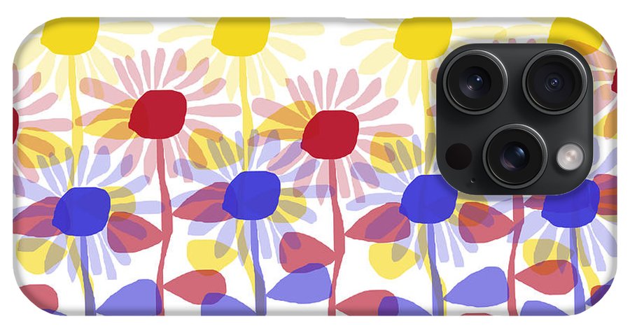 Red Yellow and Blue Sunflowers - Phone Case