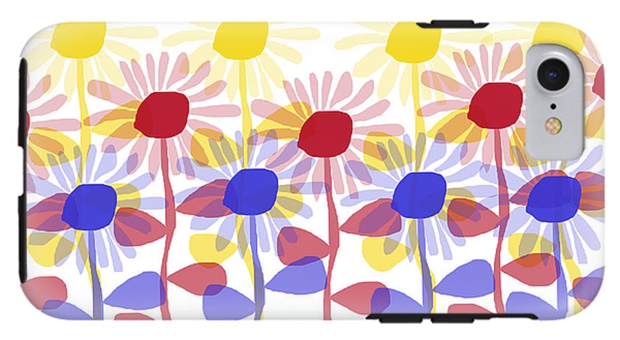 Red Yellow and Blue Sunflowers - Phone Case