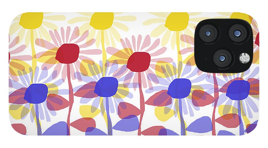 Red Yellow and Blue Sunflowers - Phone Case