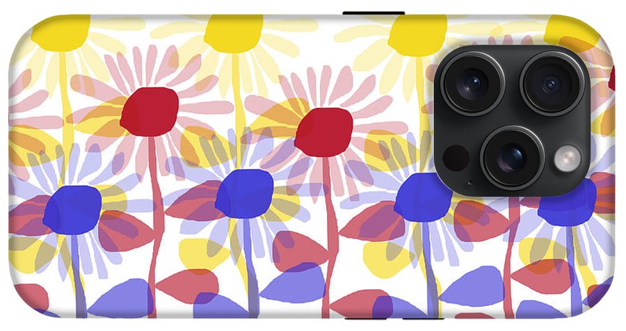 Red Yellow and Blue Sunflowers - Phone Case