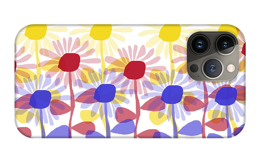 Red Yellow and Blue Sunflowers - Phone Case