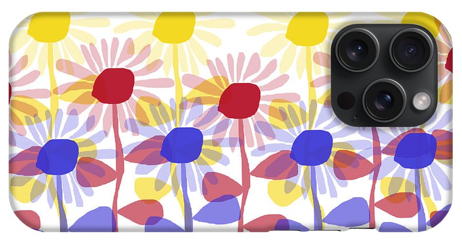 Red Yellow and Blue Sunflowers - Phone Case
