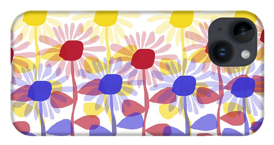 Red Yellow and Blue Sunflowers - Phone Case