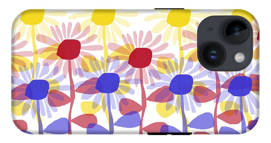 Red Yellow and Blue Sunflowers - Phone Case