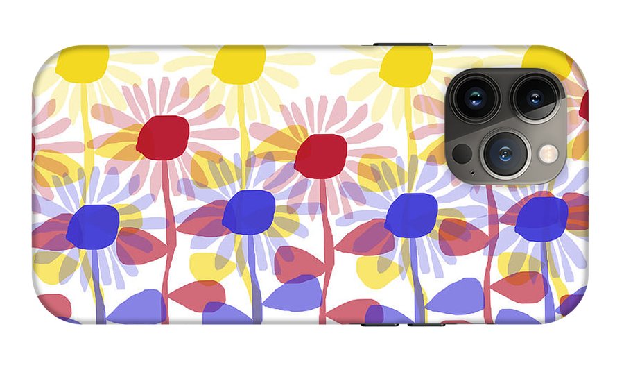 Red Yellow and Blue Sunflowers - Phone Case