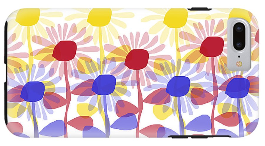 Red Yellow and Blue Sunflowers - Phone Case