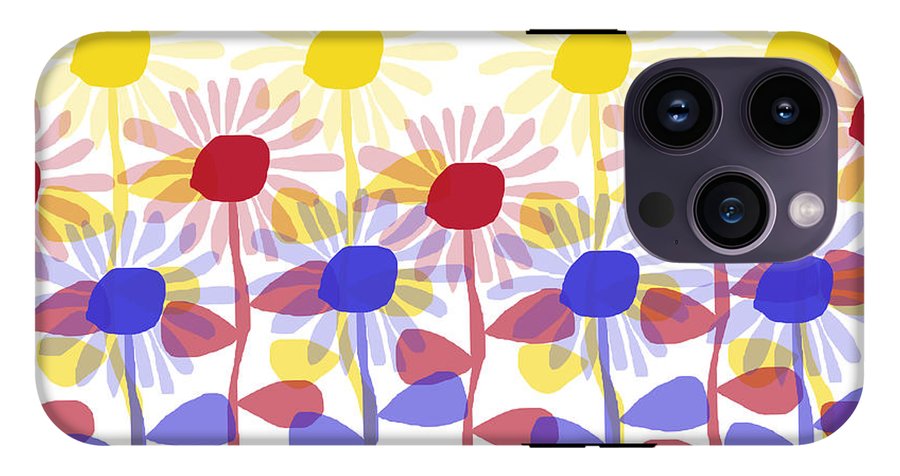 Red Yellow and Blue Sunflowers - Phone Case