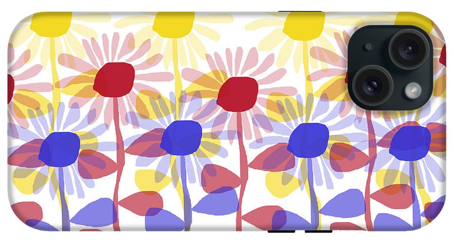 Red Yellow and Blue Sunflowers - Phone Case