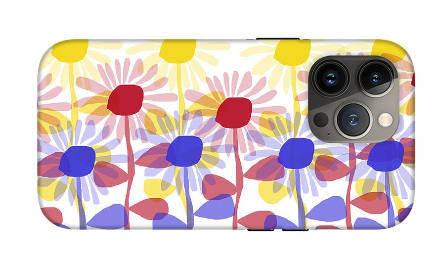 Red Yellow and Blue Sunflowers - Phone Case