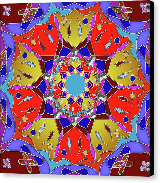 Red Yellow Blue Mandala - Canvas Print