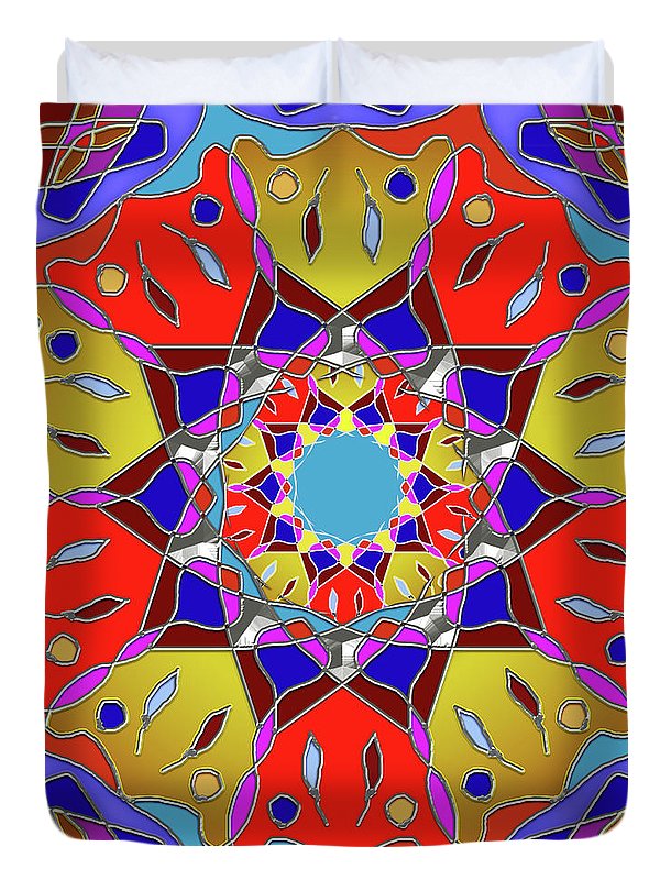Red Yellow Blue Mandala - Duvet Cover