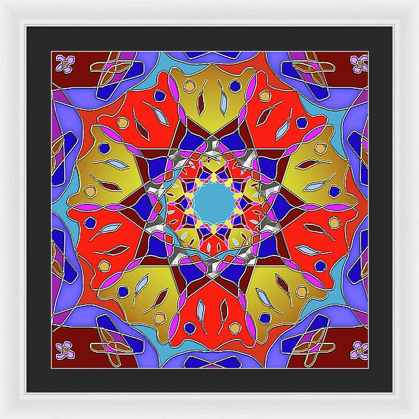Red Yellow Blue Mandala - Framed Print