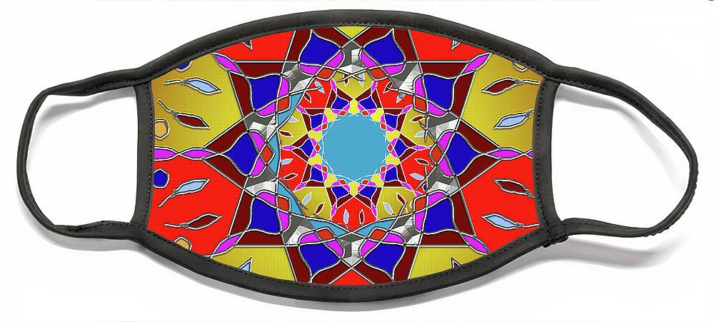 Red Yellow Blue Mandala - Face Mask