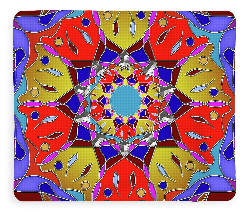 Red Yellow Blue Mandala - Blanket