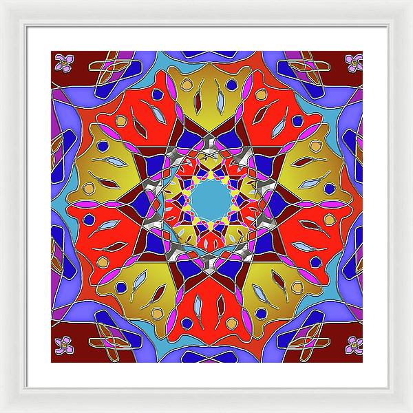 Red Yellow Blue Mandala - Framed Print