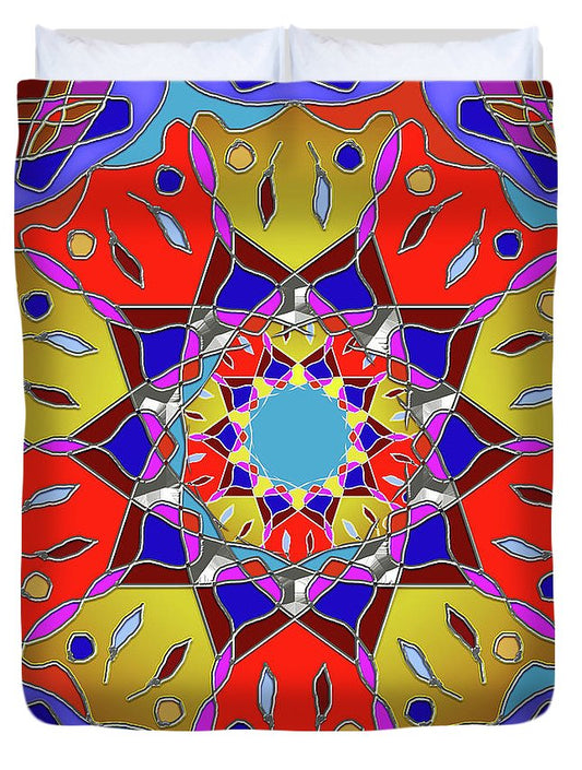 Red Yellow Blue Mandala - Duvet Cover