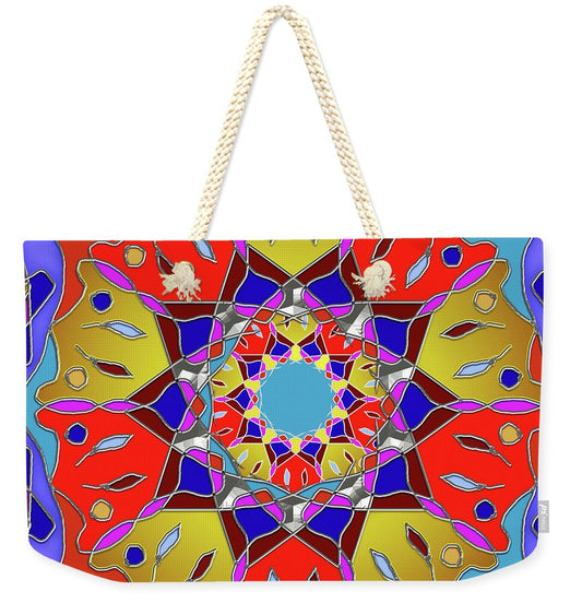 Red Yellow Blue Mandala - Weekender Tote Bag
