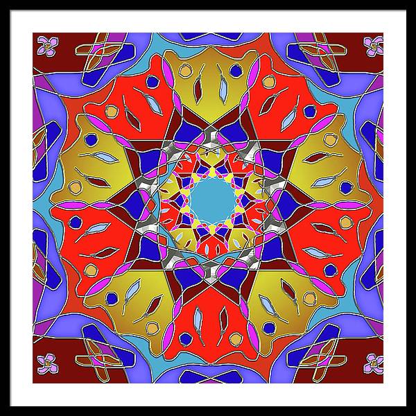 Red Yellow Blue Mandala - Framed Print