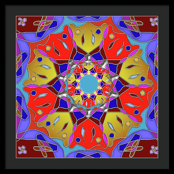 Red Yellow Blue Mandala - Framed Print