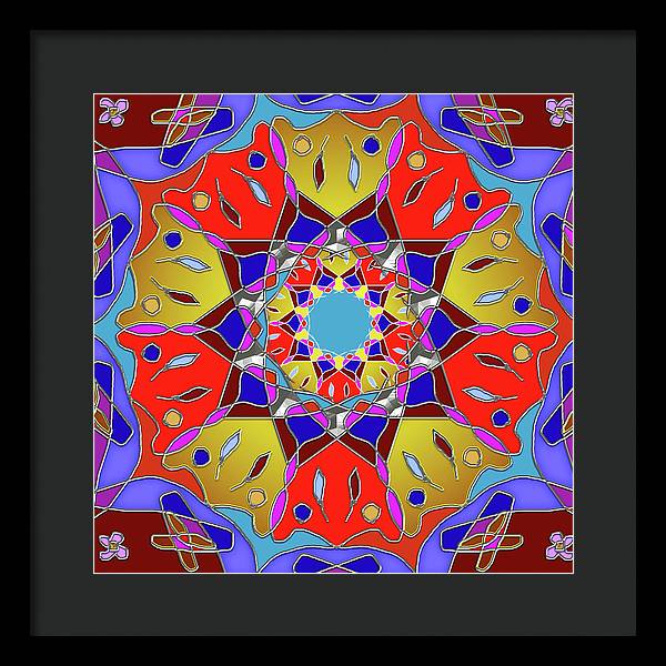 Red Yellow Blue Mandala - Framed Print
