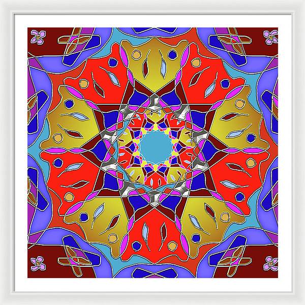 Red Yellow Blue Mandala - Framed Print