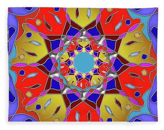 Red Yellow Blue Mandala - Blanket
