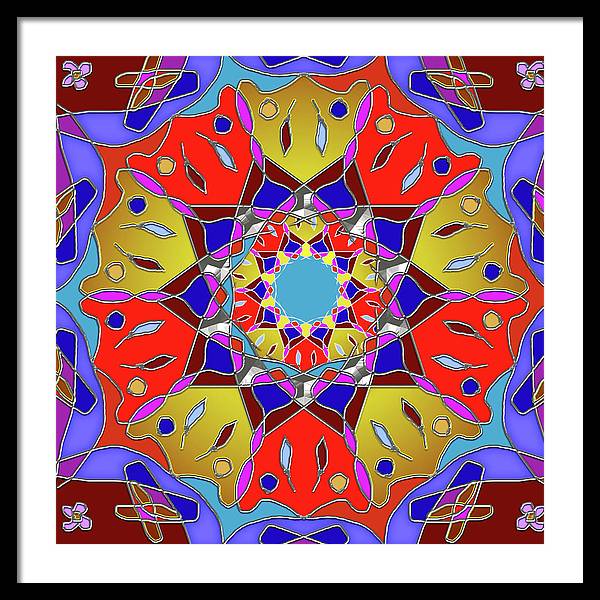 Red Yellow Blue Mandala - Framed Print