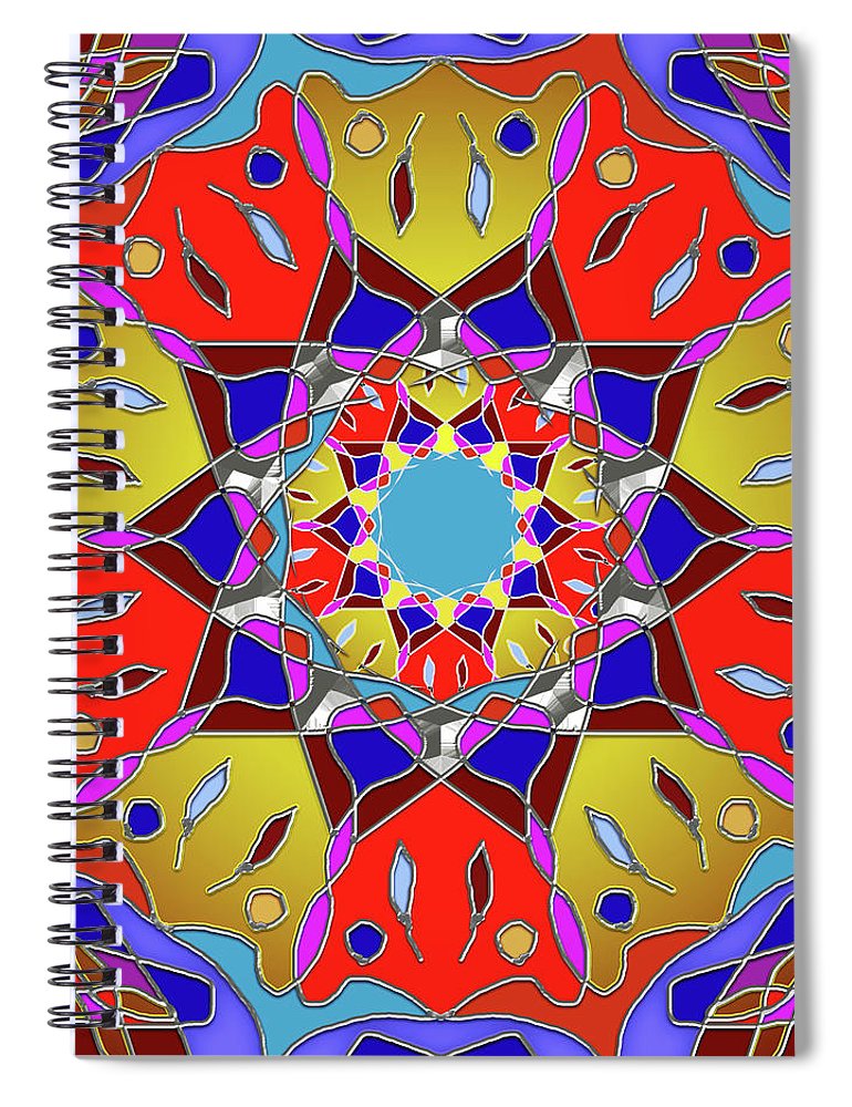 Red Yellow Blue Mandala - Spiral Notebook