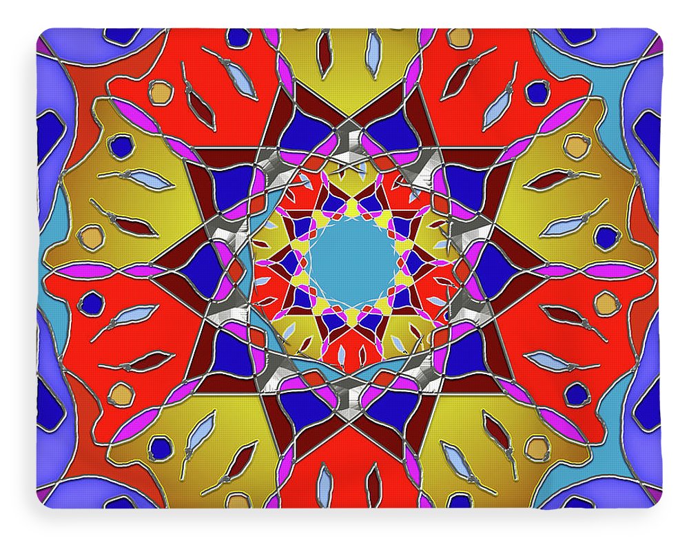 Red Yellow Blue Mandala - Blanket