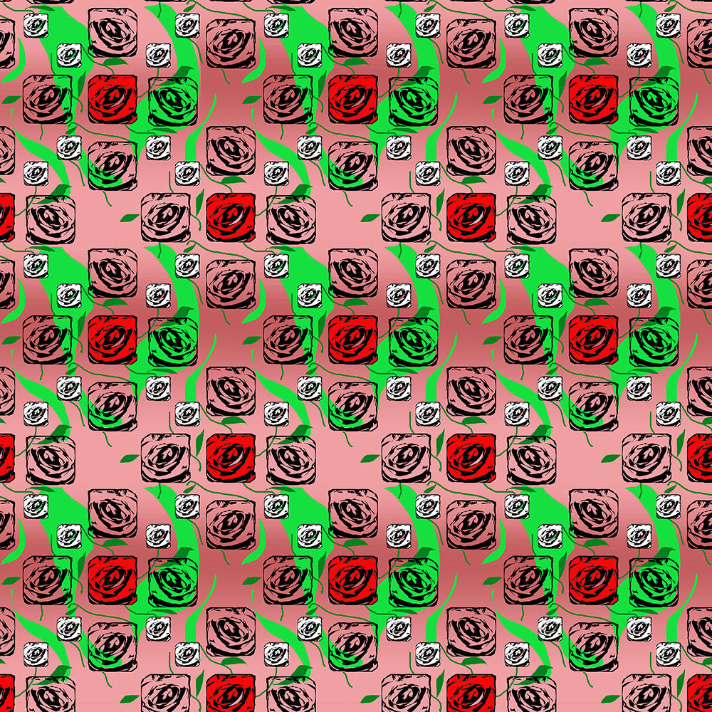 Red and White Roses Pattern Digital Image Download