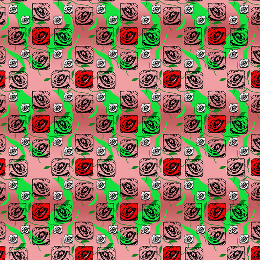 Red and White Roses Pattern Digital Image Download