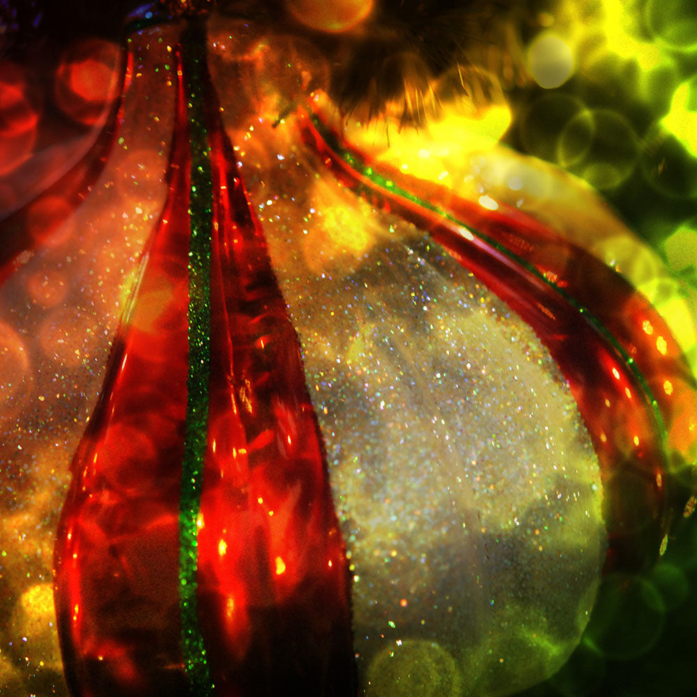 Red Green Christmas Bokeh ornament Digital Image Download
