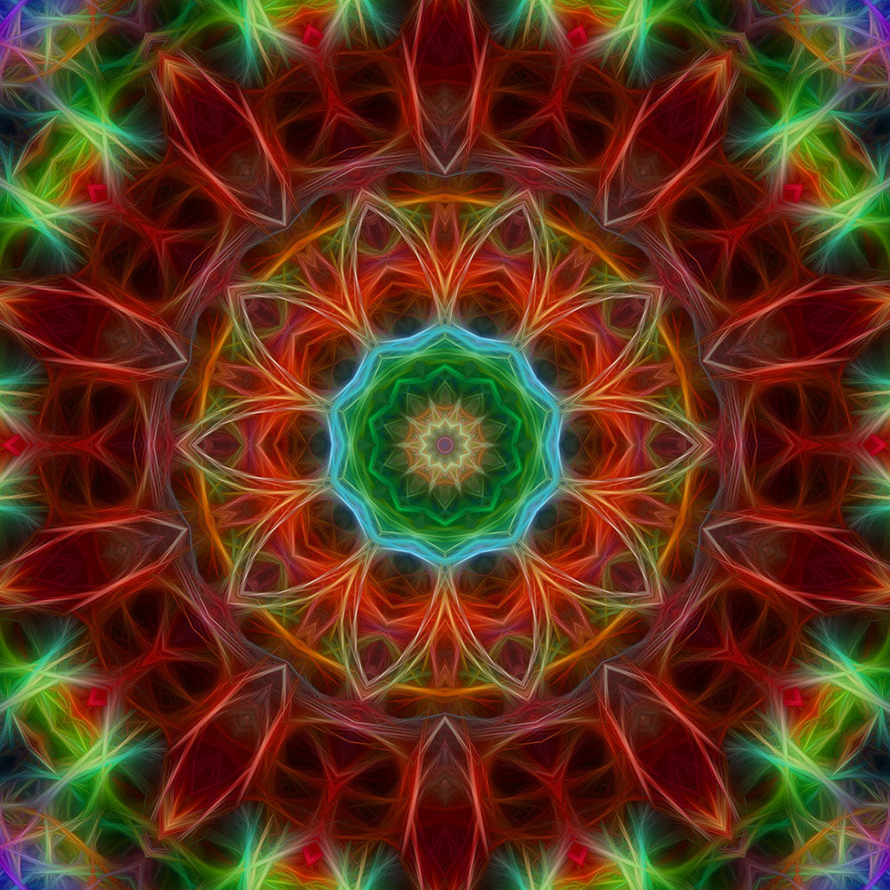 Red Green Kaleidoscope Digital Image Download