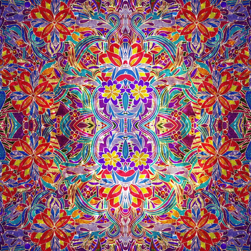 Red Purple Floral Pattern Digital Image Download