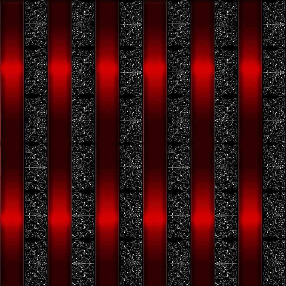 Red Ribbon and Vines Pattern Digital Image Download
