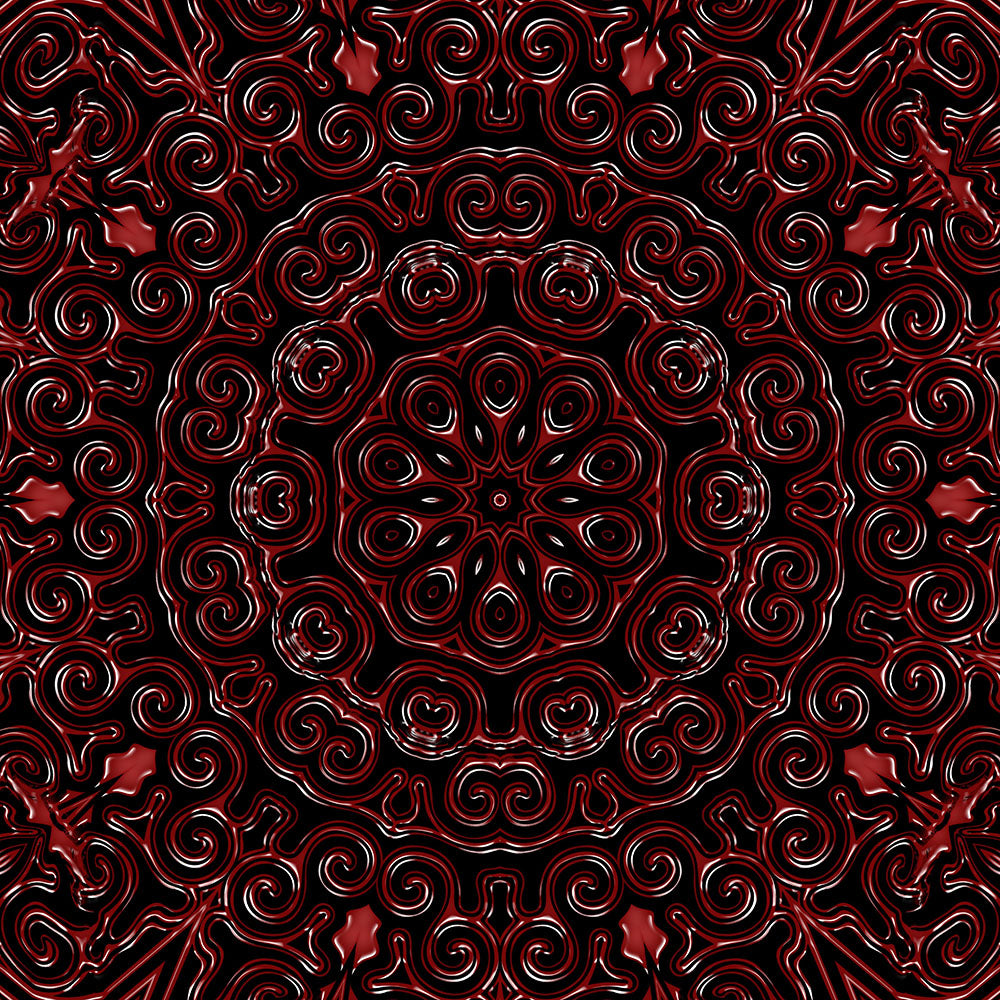Red Swirls Kaleidoscope Digital Image Download
