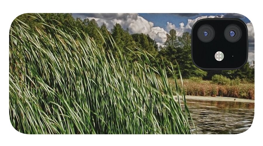 Reeds Along a Campground Lake - Phone Case