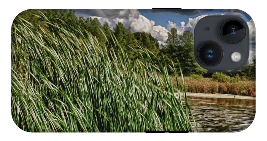 Reeds Along a Campground Lake - Phone Case