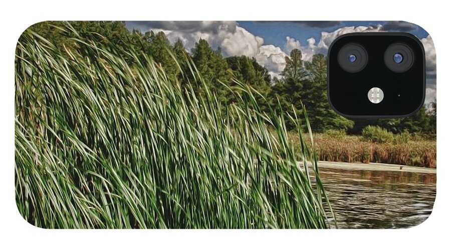 Reeds Along a Campground Lake - Phone Case