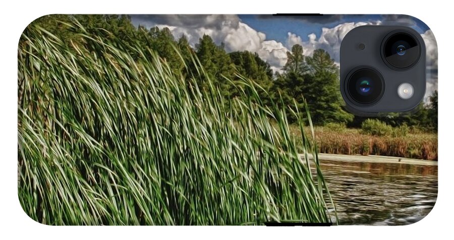 Reeds Along a Campground Lake - Phone Case